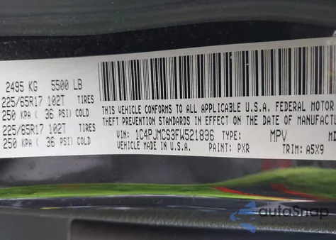 2015 Jeep Cherokee Latitude из США, поврежденный, VIN 1C4PJMCS3FW521896